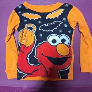 Sesame Street Orange and Black Elmo Pajama Set